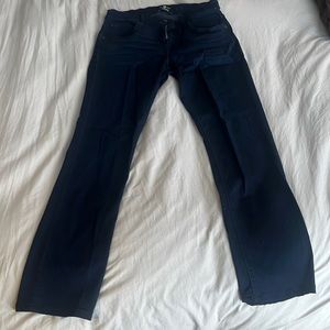 Slim tapered blue jeans